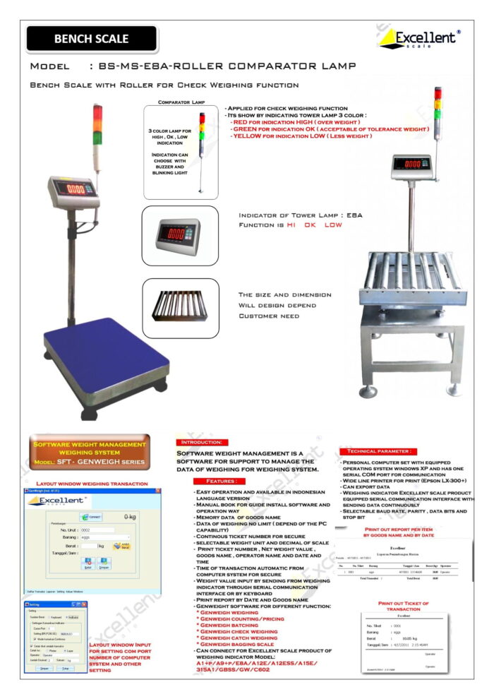 Timbangan Meja dengan Roller untuk Fungsi Check Weighing - Image 2