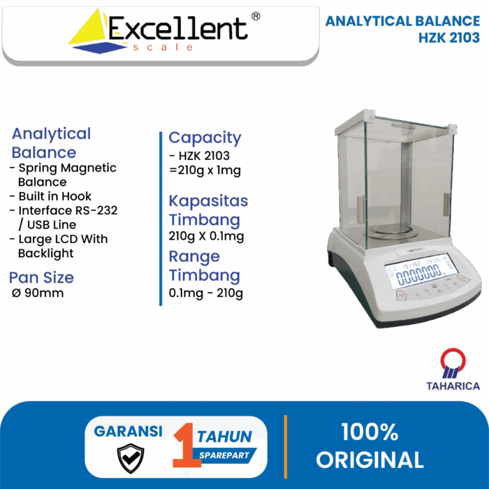 Timbangan Analitik HZK-2104 – Analytical Balance 210g x 0.1mg Presisi - Image 4