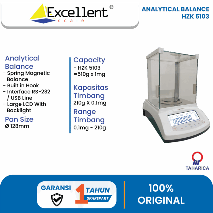 Timbangan Analitik HZK-2104 – Analytical Balance 210g x 0.1mg Presisi - Image 5