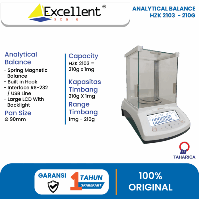 Analytical Balance HZK-2103 – Timbangan Analitik Presisi 210g x 1mg - Image 3