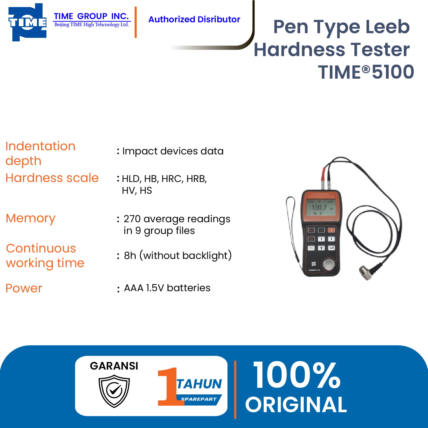 Pen Type Leeb Hardness Tester TIME®5100/5102/5104