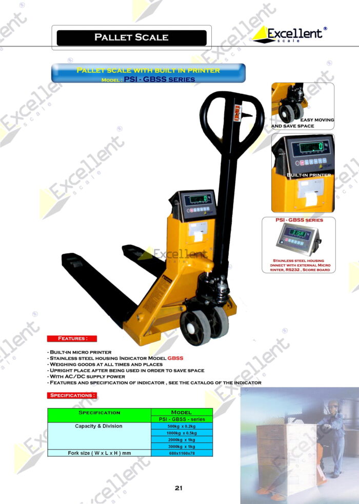 PALLET SCALE , PSI - A12+E - 1160X680X78MM - 3000KG - Image 2