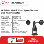 Sensor Kecepatan Angin RK100-01 Metal Wind Speed Sensor Cup Anemometer - Image 2