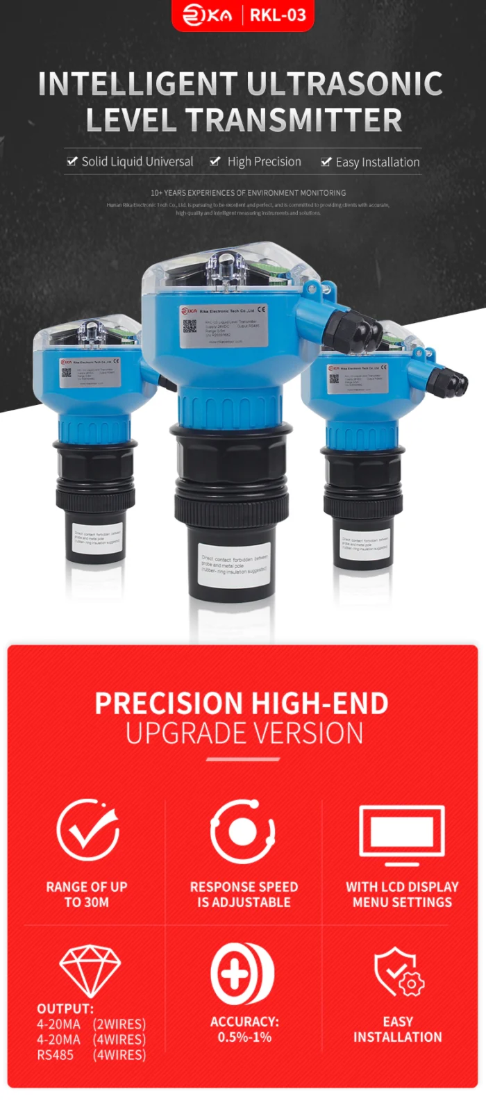 Pemancar Cairan Ultrasonik RKL-03 Ultrasonic Liquid Level Transmitter - Image 8