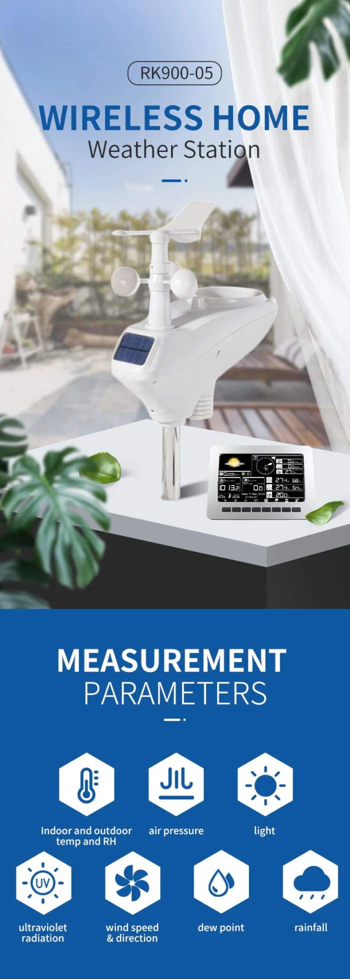 Stasiun Cuaca RK900-05 Wireless Home Weather Station - Image 12