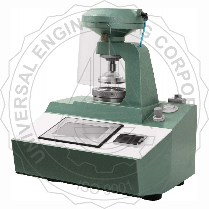 Alat Uji Instruent BURSTING STRENGTH TESTER - TOUCH SCREEN CONTROLLED (PNEUMATIC CLAMPING) FOR BOARD/ SOLID FIBRE CORRUGATED BOARD. UEC-1010 D2